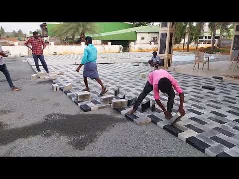 Red and White Paver Work